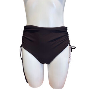 Womens CALIA ruched Swim Bottom XS Black